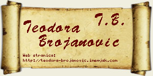 Teodora Brojanović vizit kartica